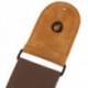 Prodipe Guitars Sangle 75mm POLYESTER - Courroie marron doublée embouts en cuir daim