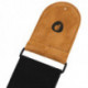 Prodipe Guitars Sangle 75mm POLYESTER - Courroie noire doublée embouts en cuir daim