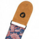 Prodipe Guitars Sangle 75mm JACQUARD - Courroie motif fleurs doublée noire embouts en cuir daim