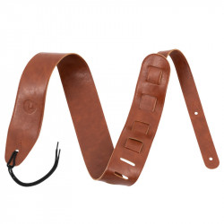 Prodipe Guitars Sangle 65mm CUIR PLEINE FLEUR - Courroie marron doublée cuir