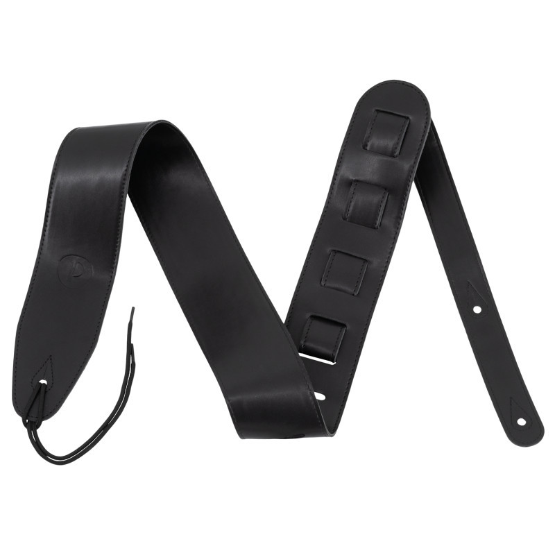 Prodipe Guitars Sangle 65mm CUIR PLEINE FLEUR - Courroie noire doublée cuir