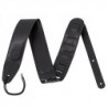 Prodipe Guitars Sangle 65mm CUIR PLEINE FLEUR - Courroie noire recto/verso rembourrée 5mm doublée cuir