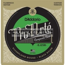 D'Addario EJ25B - Jeu de cordes Composite Tension Hard nylon noir pour guitare classique flamenco