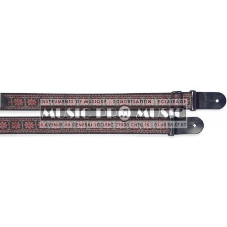 Stagg SWO-CRO-RED - Courroie en nylon tissé avec motif en croix pour guitare