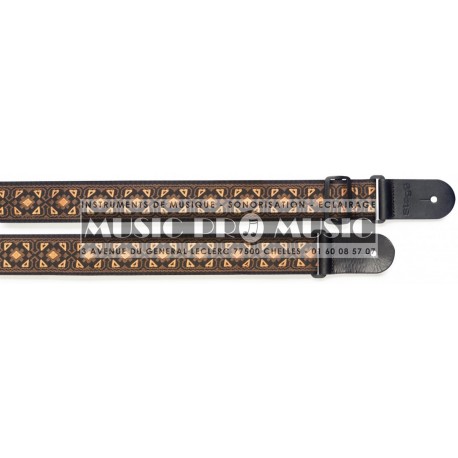 Stagg SWO-FLO-ORN - Courroie en nylon tissé avec motif floral pour guitare