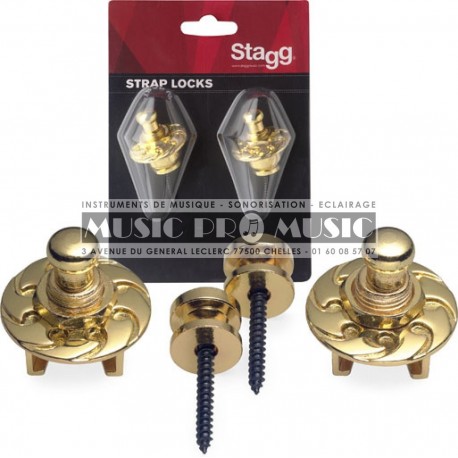 Stagg SSL1-GD - Boutons porte-sangle avec système de blocage